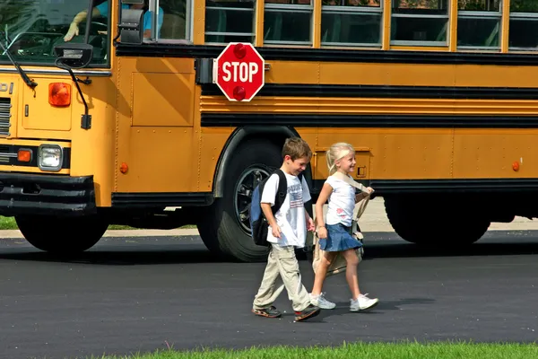 Kids Getting Off Bus