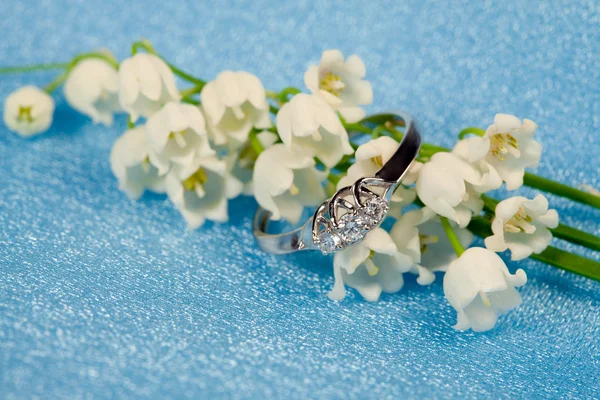 Elegant jewelry and lily of the valley