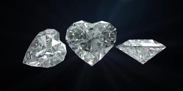Diamond heart shape with clipping path