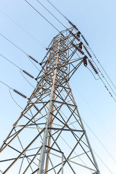 High voltage electrical towers in line
