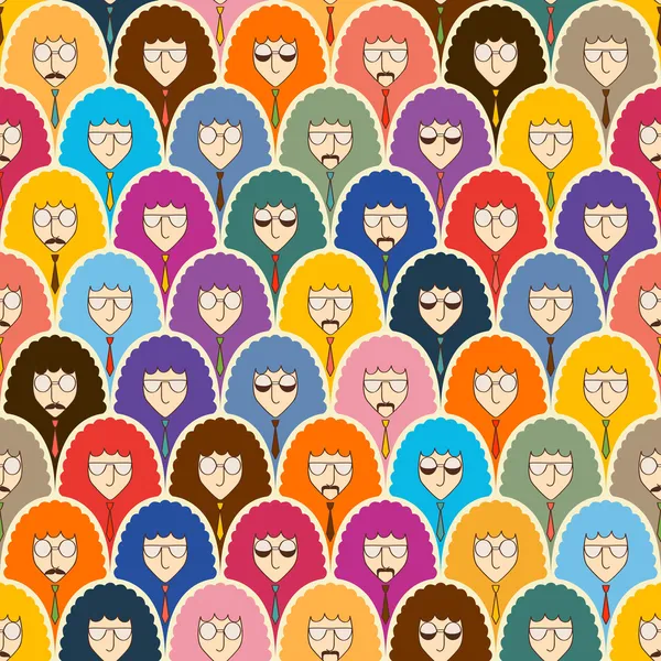 Seamless pattern with funny people faces.