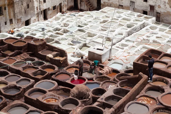 Leather tanning and dyeing Shuara. Fes. Morocco.
