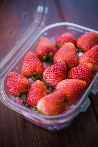 Strawberries in plastic packing