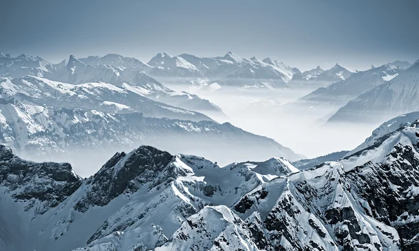 Snowy Mountains in the Swiss Alps