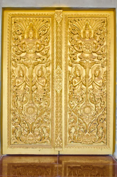 Golden Thai wooden door