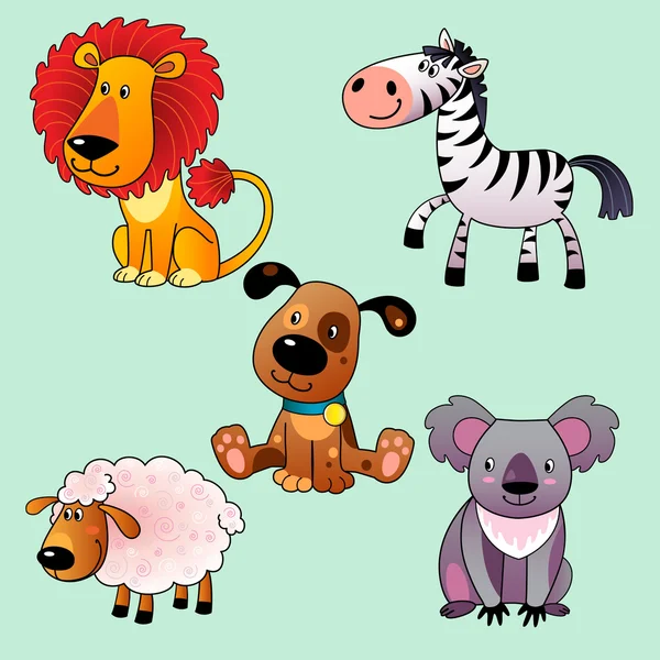 Set of cartoon animals.