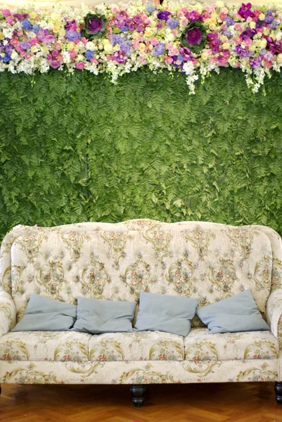 Classic sofa with flower