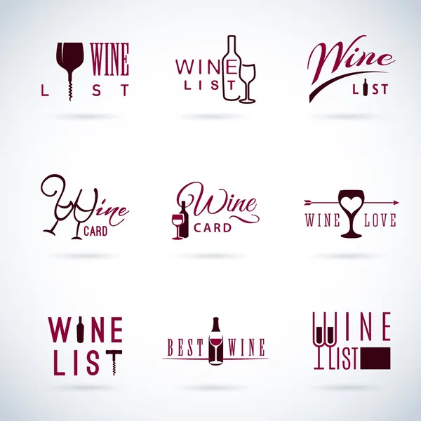 Design wine icons for food and drink