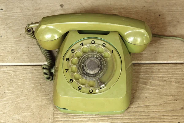 Green vintage telephone