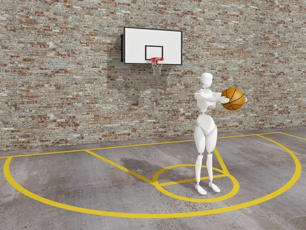 Basketball player shooting the ball , street basketball, Urban basketball court