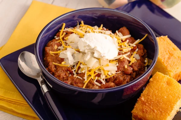 Elk Chili and Cornbread