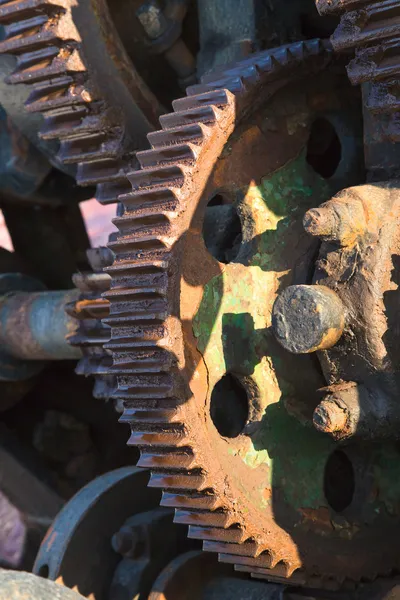 Aged technology: Old and rusty gearwheel on an old ship - retro