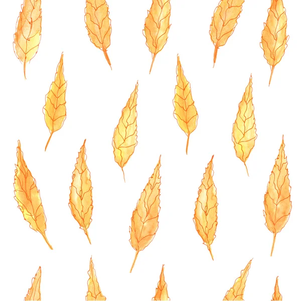 Seamless pattern with yellow leaves