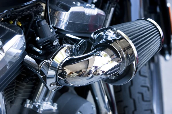 Motorbike\'s chromed engine