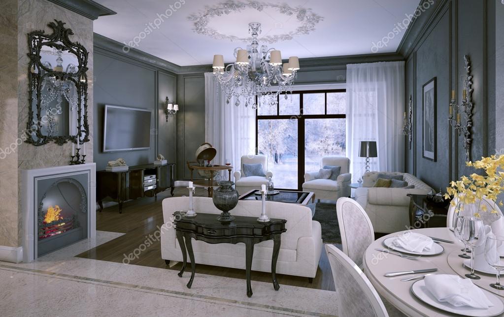 Interieur woonkamer in klassieke stijl — stockfoto © kuprin33 ... Interieur klassiek woonkamer