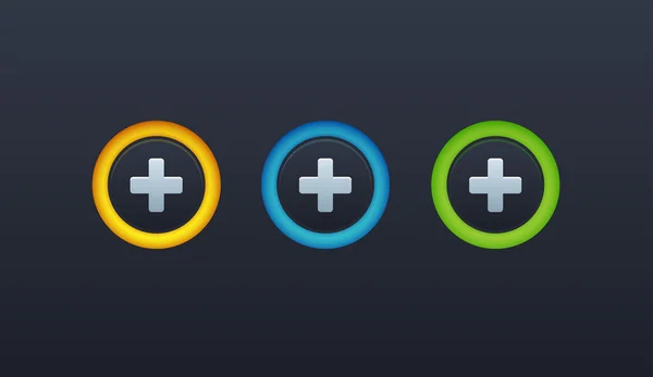 Vector Plus Icon Button Set