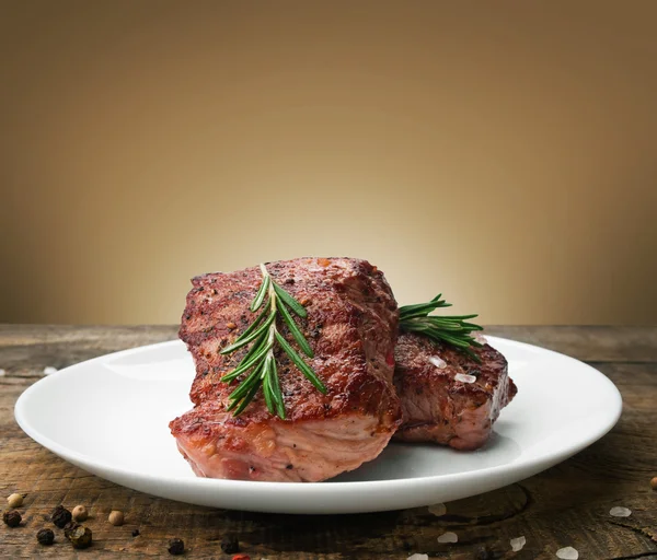 Beef steak on plate