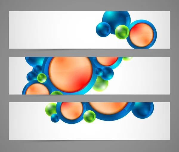 Horizontal banners with spheres, buttons