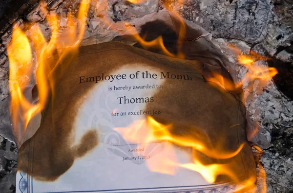 Burning Employee of the Month Certificate