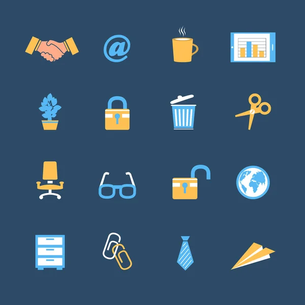 Business office stationery icons set