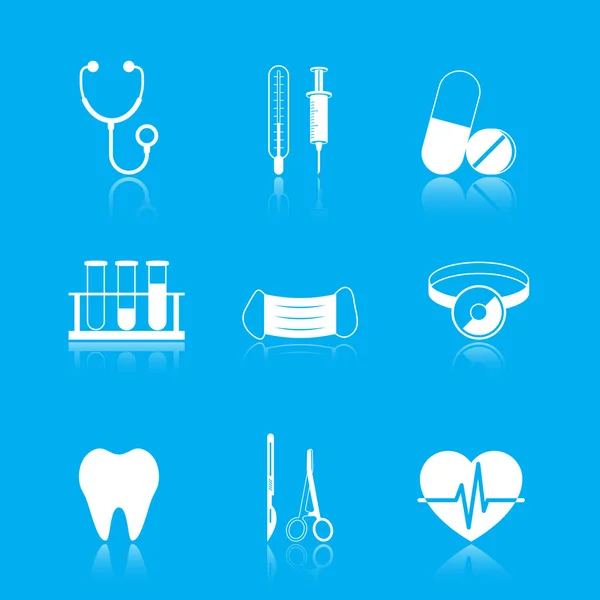 Health care tools icons set