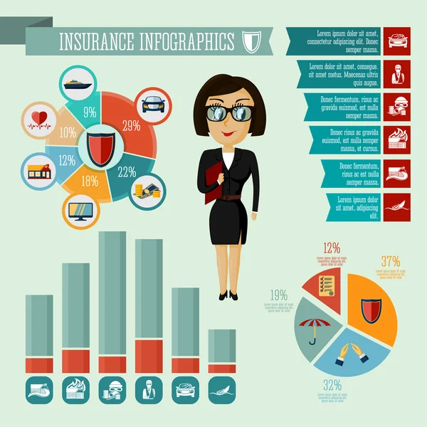 Insurance company agent infographics design