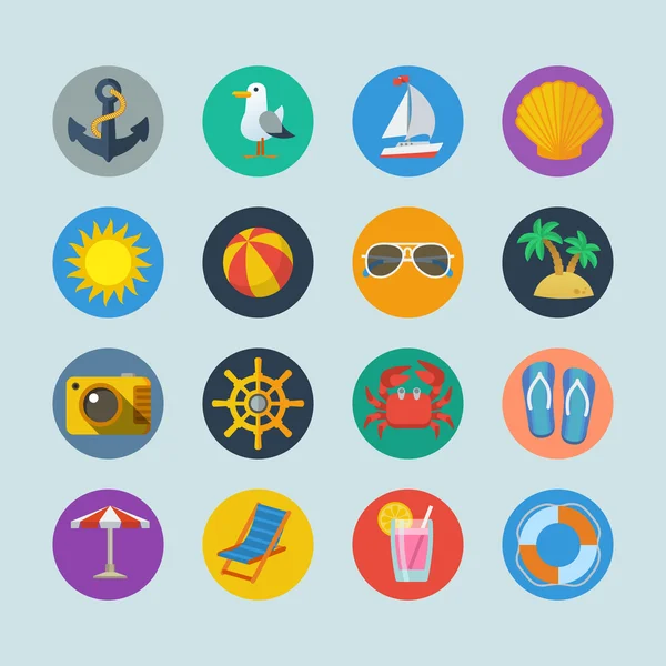 Summer sea holidays icons