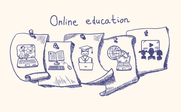 Online education sticker set