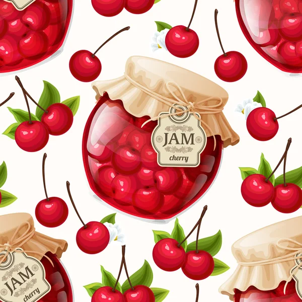 Cherry jam seamless pattern