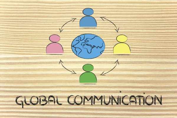 Global business communication, people connected across globe