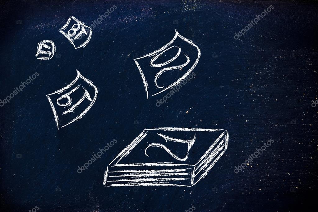 Calendar pages flying away, time passing by — Stock Photo © Faithie