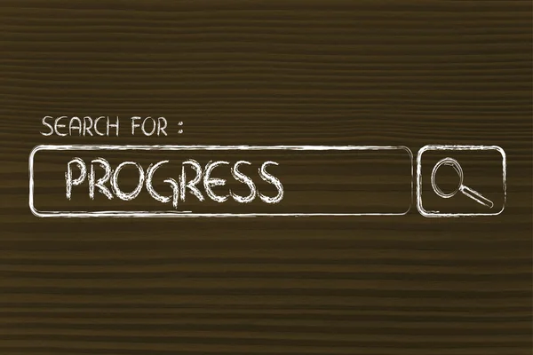 Search engine bar, search for progress
