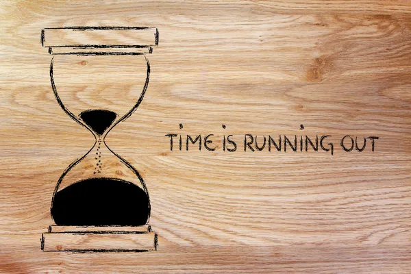 The time is running out, hourglass design