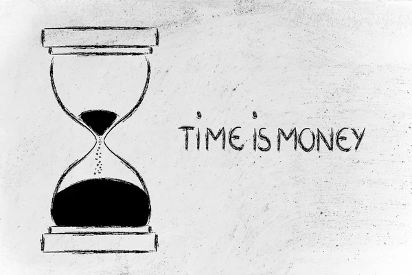 Time is money, hourglass design