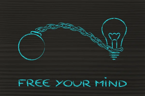 Set your creativity free, idea with ball and chain
