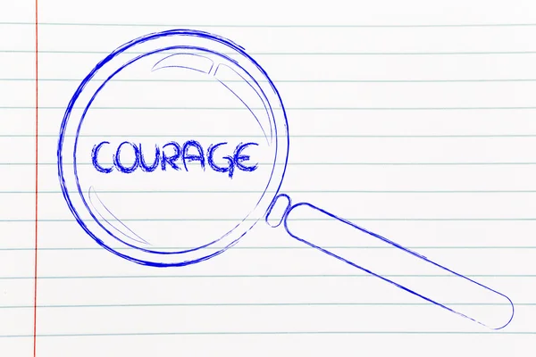 Finding courage, magnifying glass design