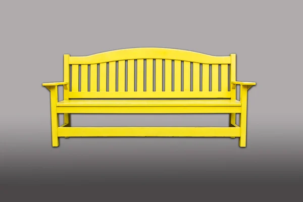 Yellow Wooden chair on isolated background with path