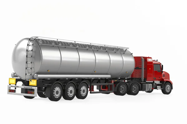 Fuel gas tanker truck back isolated