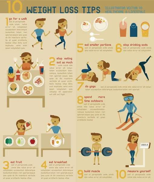 10 weight loss tips vector