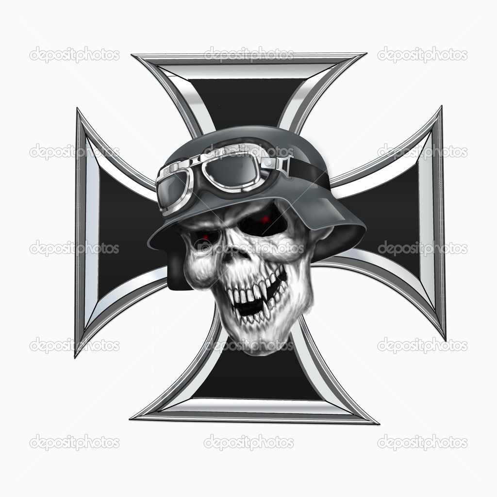 Skull and iron cross — Stock Photo © bigmilk007 35683007