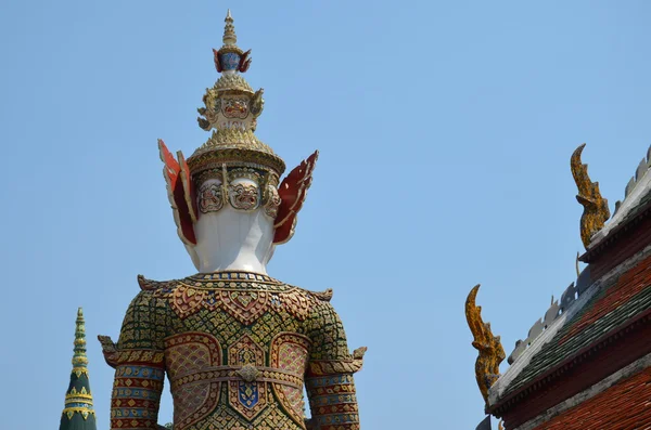 Back of the statue and roof in grand palace in bangkok