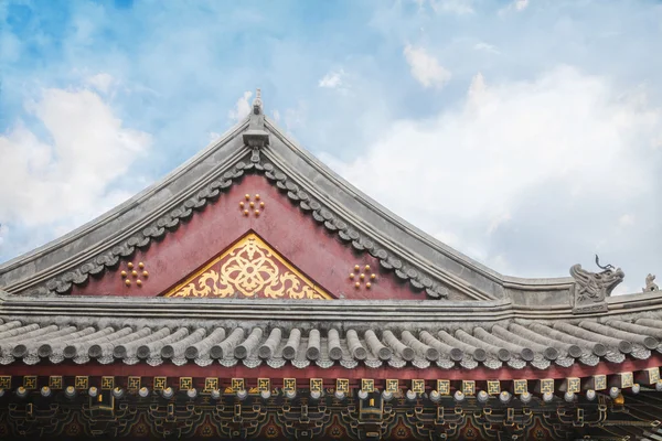 Ornate roof tiles on Chinese building