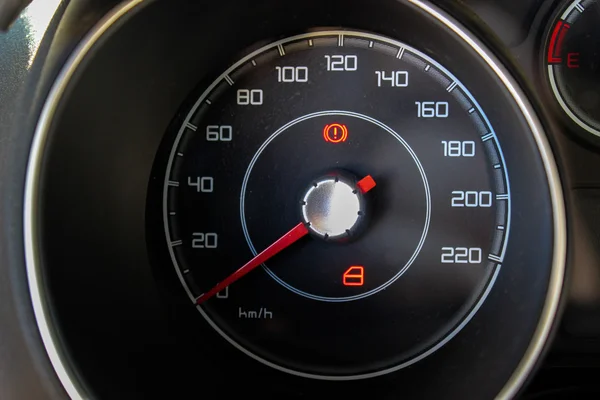 Interior of vehicle speedometer