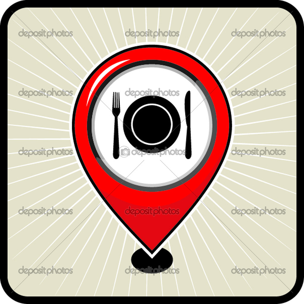 Map pointer with restaurant icon — Stock Vector © halimqd ...
