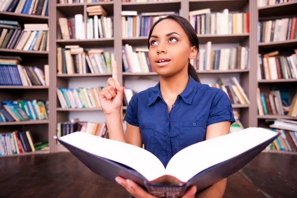 African female student holding a book