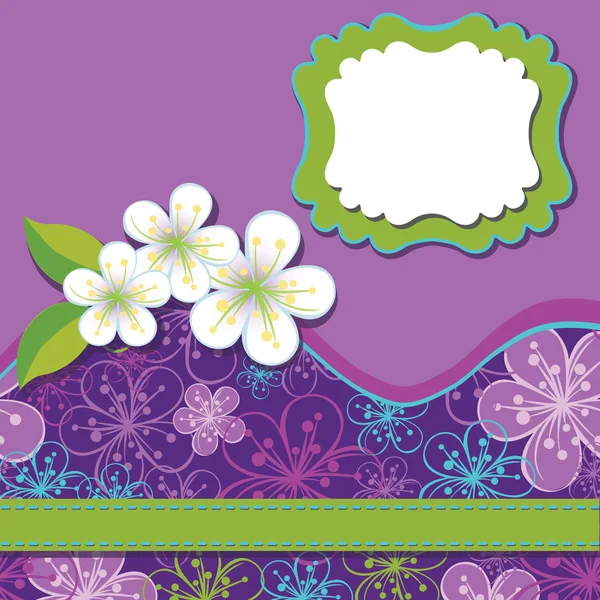 Spring Design template.Cherry flowers background