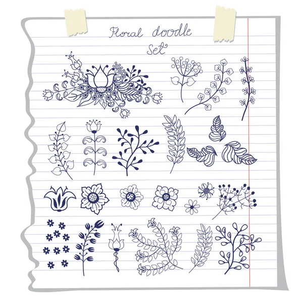 doodles flowers on school notebook