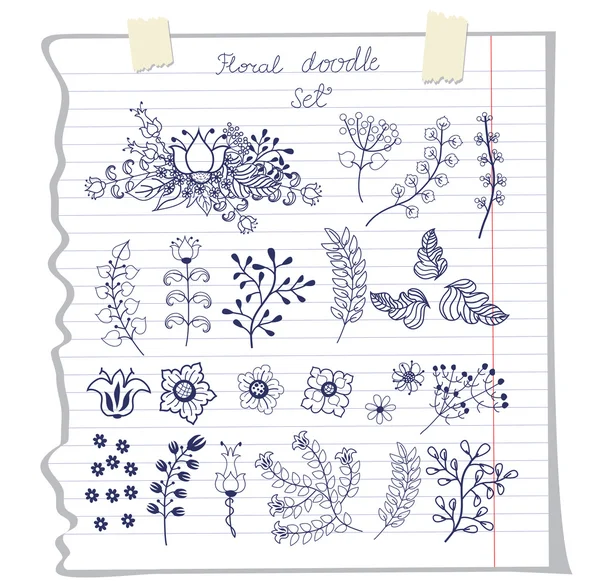 Doodles flowers on school notebook