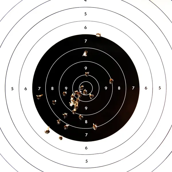 Sport shooting circle target accuracy bullet hole