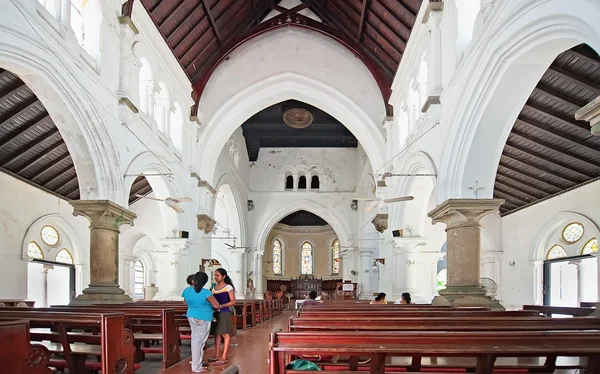 The interior of All Saints Anglican Church in Galle, Sri Lanka